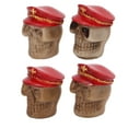 thumbnail image 4 of Valve Stem Caps, 4Pcs/Set Airtight Seal Gasket Easy Grab Skull Type Car Valve Caps Rustproof  For SUVs Trucks Bicycle Motorcycle Vehicles Red, 4 of 8