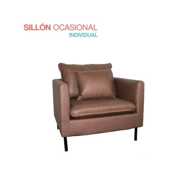 Sillon Individual Comodo Cojin Moderno cafe 77x68x44 cm Pido Todo SI01BK-H3