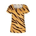 thumbnail image 5 of ICHUANYI Clearance Women Fashion Printed Casual V-Neck Short Sleeve Loose T-Shirt Blouse Tops(Yellow, XL) ICHUANYI WER2023081116850, 5 of 5