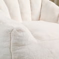 thumbnail image 6 of Bean Bag Chair with Armrests, High-Density Foam Stuffed Lazy Sofa Chair for Adults, Comfortable Beanbag Seating for Living Room, Bedroom, or Reading Corner, Soft and Supportive Design, White, 6 of 8