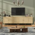 thumbnail image 1 of Buffet Storage Cabinet, 47.2" Rattan Sideboard with Adjustable Shelves, Modern Coffee Bar Credenza for Kitchen, Living Room, Entryway, Dining Room, 1 of 1