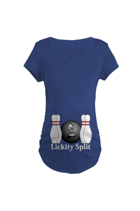 - Lickity Splits Logo 4 Maternity Dark T Shirt Desig - Maternity Dark T-Shirt