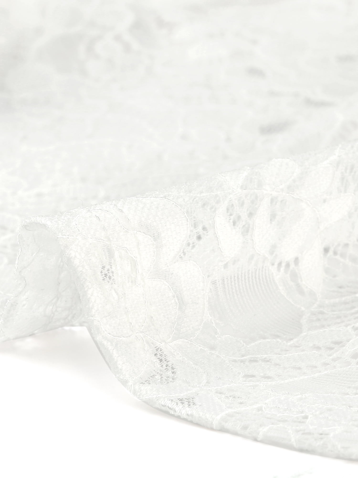 DARING DIVA Lace Cardigan Stand Collar Short Elegant Shrug L White