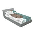 thumbnail image 2 of Ambesonne Modern Fitted Sheet & Pillow Sham Set, Music Logic Brain Art, Twinxl, White Teal Umber, 2 of 2