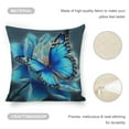 thumbnail image 4 of Blue butterfly blue flower Flowers Linen toss pillowcase Decoration pillowcase Gift preferred 18x18" Cushion cover 4 set Sofa pillowcase Sofa bedroom living room car, 4 of 8