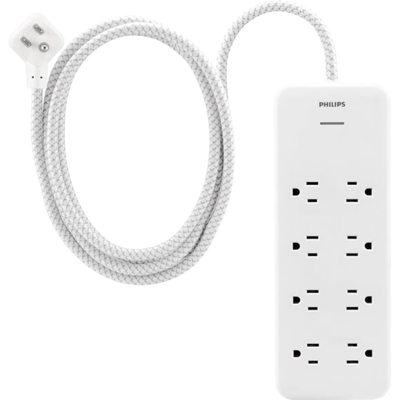 Regleta de alimentación con protector contra sobretensiones Philips EZfit de 8 salidas SPP3673W/37