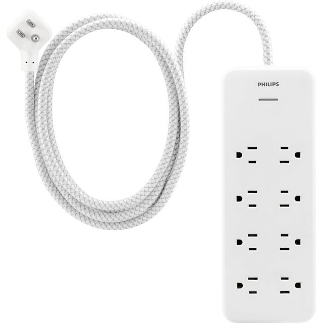 Regleta de alimentación con protector contra sobretensiones Philips EZfit de 8 salidas SPP3673W/37