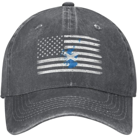 US and Flag Map of Scotland Baseball Cap for Men Women Hat Adjustable Vintage Cotton Dad Caps
