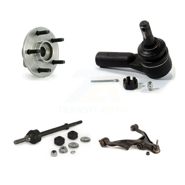 Transit Auto Front Right Bearing Lower Control Arm with BJ Outer Tie Rod Link Kit for Car 2006-2008 Dodge Ram 1500 Standard Cab Pickup Crew 4WD 2-Wheel ABS with 5 Lug Wheels K77-101459