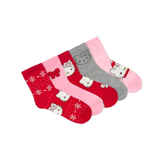 Hello Kitty Women's Holiday Capri Socks, 5-Pack, Size 4-10