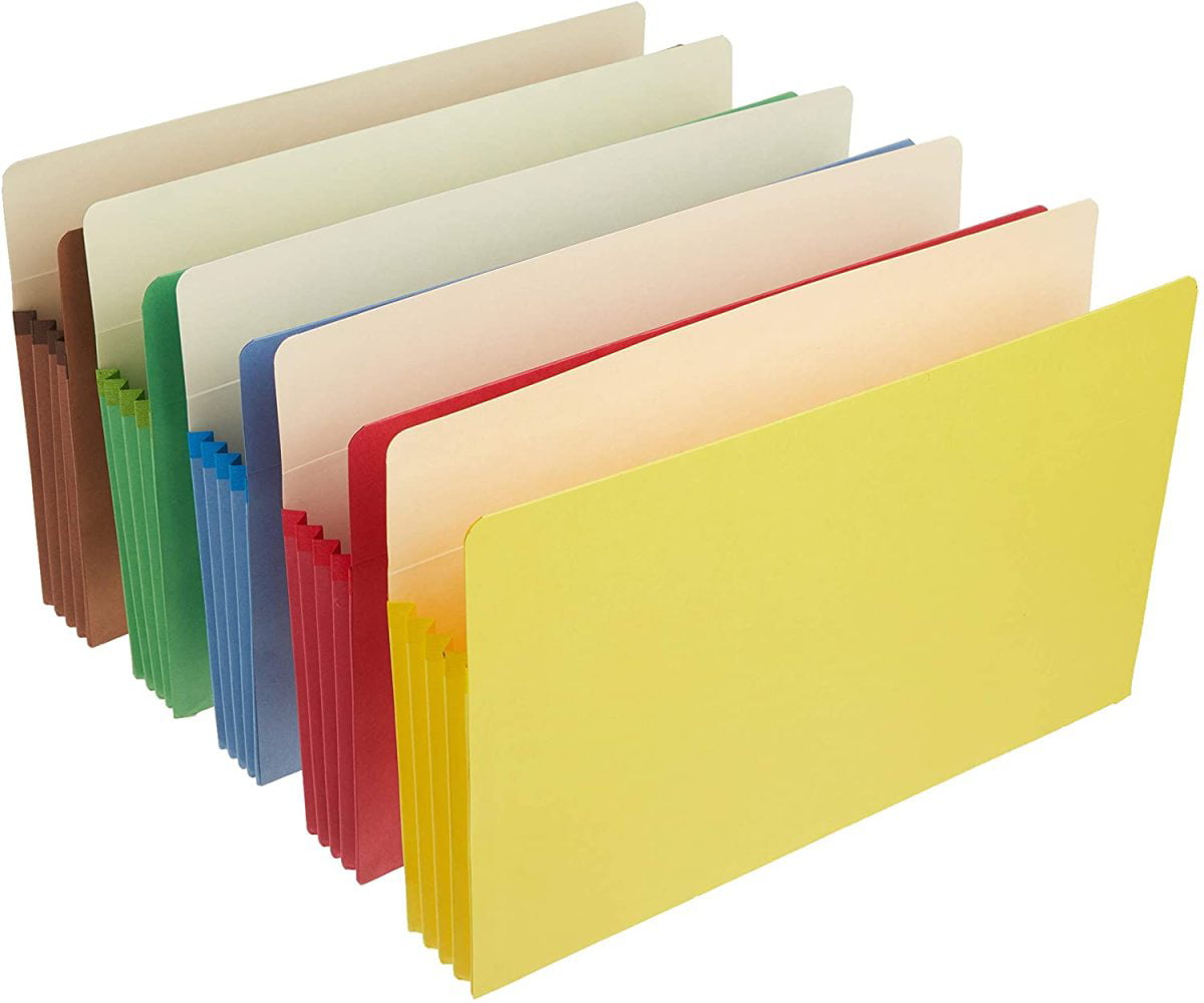 Smead File Pocket 3-1/2 Expansion Straight-Cut Tab Legal Size Assorted Colors 74892 5 Each Per Pack 