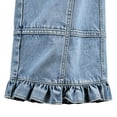 thumbnail image 6 of Dvprdro Womens High Waist Patchwork Flare Jeans Ruffle Hem Denim Pants with Button Detail Casual Streetwear, 6 of 7