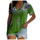 thumbnail image 2 of Puntoco Moda Mujer Causal Cuello en V Blusa Estampada Camiseta de Manga Corta Tops de Verano Puntoco Puntoco-2798, 2 of 6