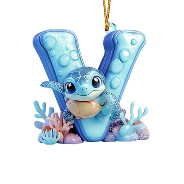 Sea Turtle Ornament Letter Turtle Shaped Cute Ornament Desk Shelf Gift