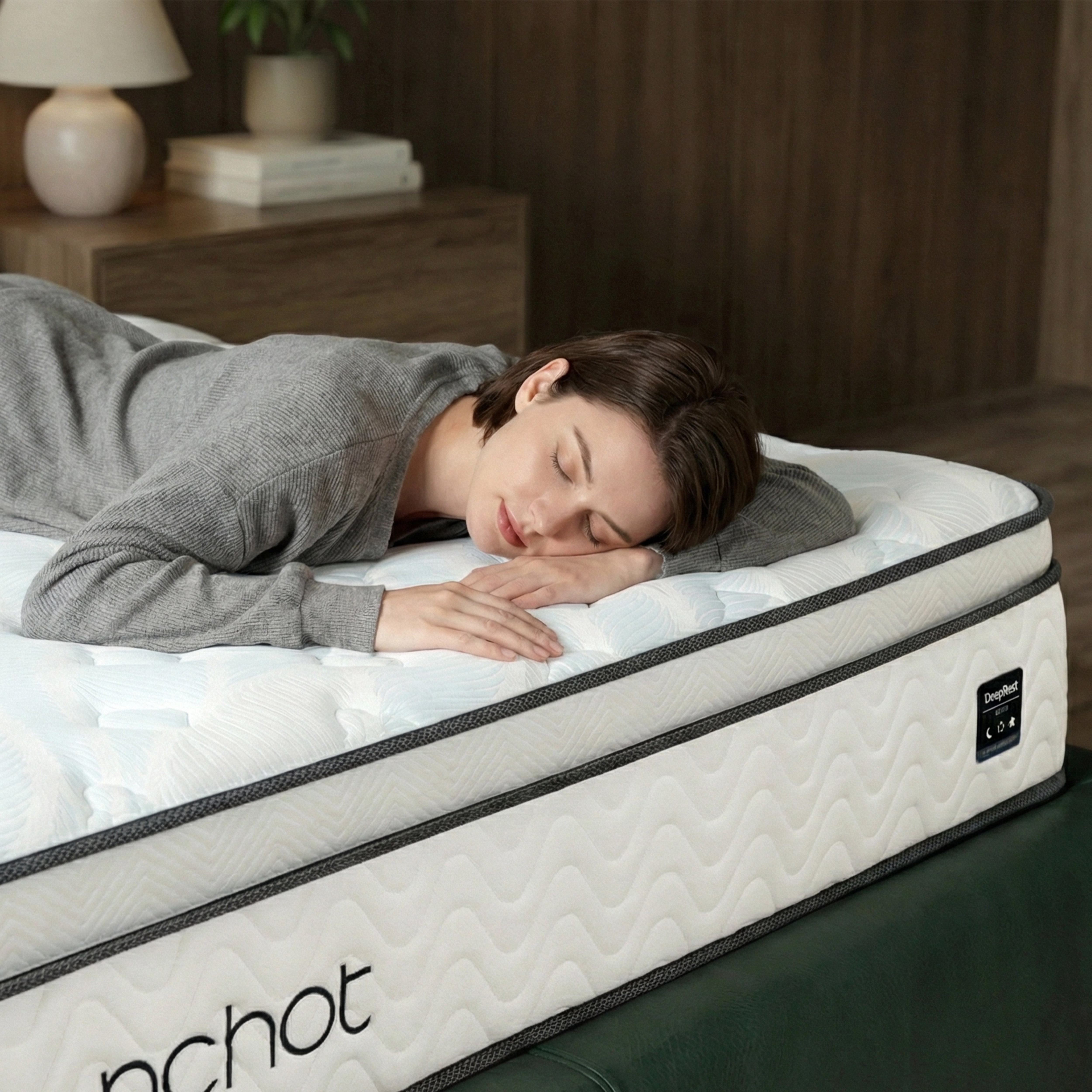 MANCHOT 12 Inch Full Hybrid Mattress, 5-Zone Pocket Spring Support with Motion Isolation and Cooling Foam