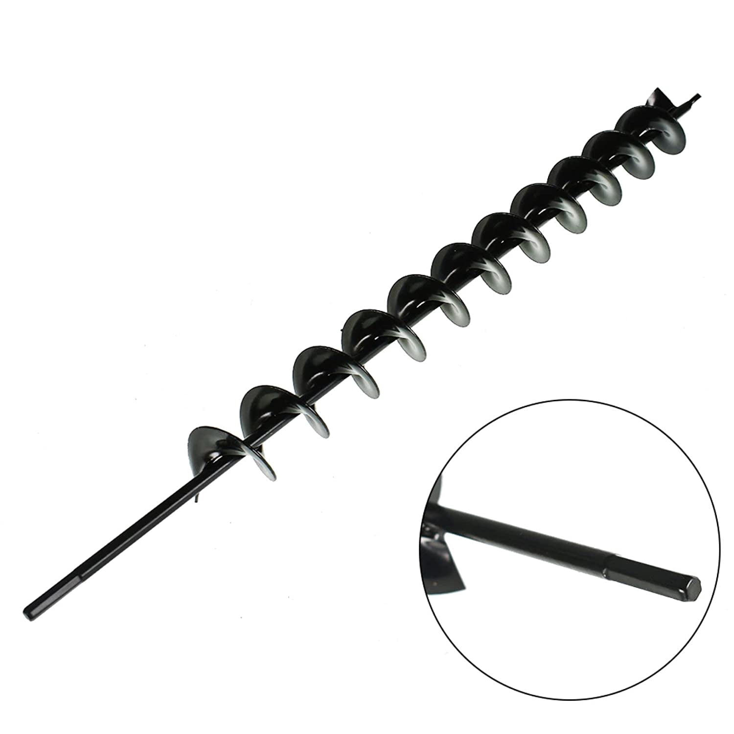 Auger Drill Bit 24In Long 2In Wide, Garden Ground Earth Spiral Drill Bit, for 3/8 Inch Hex Drive Drill for Planting Bulb Bedding Plants Plants Drill Bit