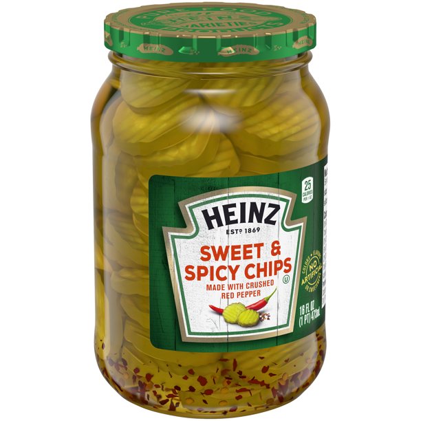 Heinz Sweet & Spicy Pickle Chips, 16 fl oz Jar