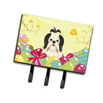 Carolines Treasures BB6088TH68 Easter Eggs Shih Tzu Black White Leash or Key Holder Triple multicolor