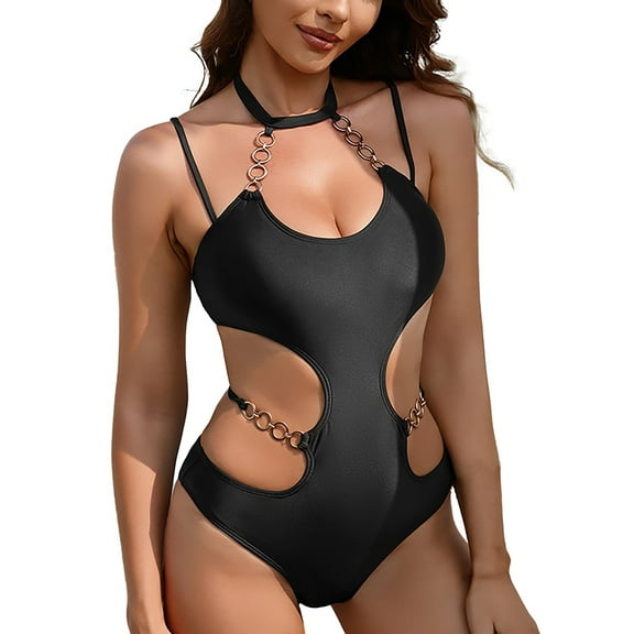 Sngxgn Women Ruffle Swimsuits Ruched Tummy Control Bathing Suits(Black,S)