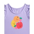 thumbnail image 3 of Wonder Nation Toddler Girls' Tank Top with Flutter Sleeves, 3-Pack, Sizes 18M–5T, 3 of 4