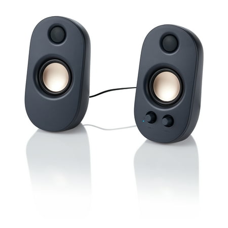 onn. AC Powered Computer Speakers with Volume and Bass
