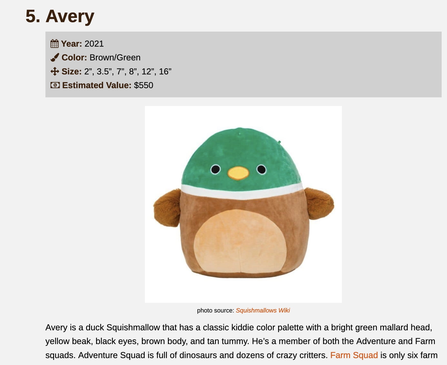 avery the duck squishmallow 12