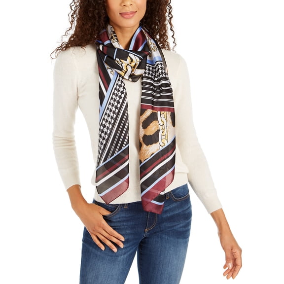 INC International Concepts Women's Animal Status Printed Scarf Black Size Regular