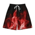 thumbnail image 3 of Summer Trendy Mens Beach Shorts Casual Big & Tall Swim Trunks with Pockets Swimming Workout Athletic Shorts Red, 2XL, 3 of 5