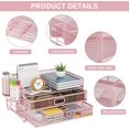 thumbnail image 3 of 3 Tier Mesh Desk Organizer with Drawer, Multi-Functional Desk Organizers and Accessories, Paper Letter Organizer with 2 Pen Holder for Home Office Supplies, 3 of 6