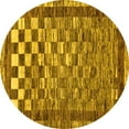 thumbnail image 1 of Ahgly Company Indoor Round Checkered Yellow Modern Area Rugs, 8' Round, 1 of 4
