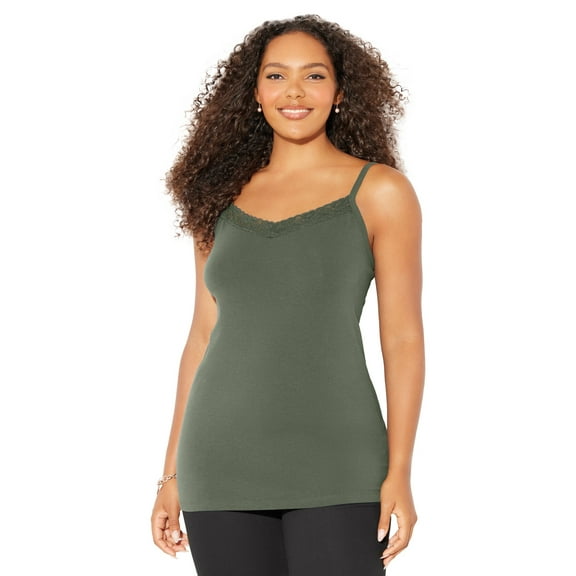 Catherines Women's Plus Size Suprema Cami With Lace