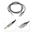 thumbnail image 2 of Uxcell USB Male to 3.5mm(1/8 inch)  Male TRS Headphone Audio Adapter  to USB 2.0 Charge 3.3ft for Microphone Phone, 2 of 5