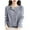 01_Grey, variant on Autumn Winter Loose Fit Open Front Cardigan Sweater Round Neck Knit Jacket Korean Style Outerwear for Women 02_Blue,L