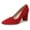 Red Vegan Suede, variant on J. Adams Jolie Heels for Women - Closed Pointed Toe Mid Block Heel Classic Pumps