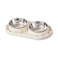 thumbnail image 1 of Comederos para gatos, cuencos dobles para cachorros, cómodos, fiables, para comer y beber, prácticos platos de acero inoxidable para comida y agua., 1 of 8