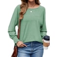 thumbnail image 2 of Long Sleeve Tops for Women 2024 Fashion T Shirts for Women Crewneck Casual Loose Shirts Basic Tee, 2 of 7