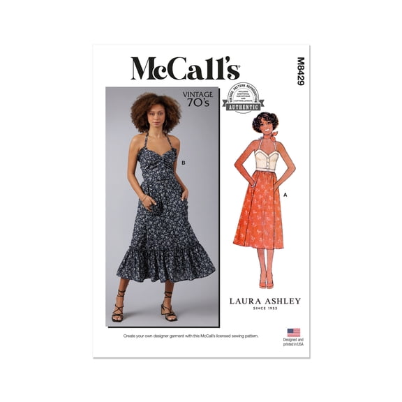 McCall's Sewing Pattern 8429 - Misses' Top and Skirt by Laura Ashley, Size: K5 (8-10-12-14-16)