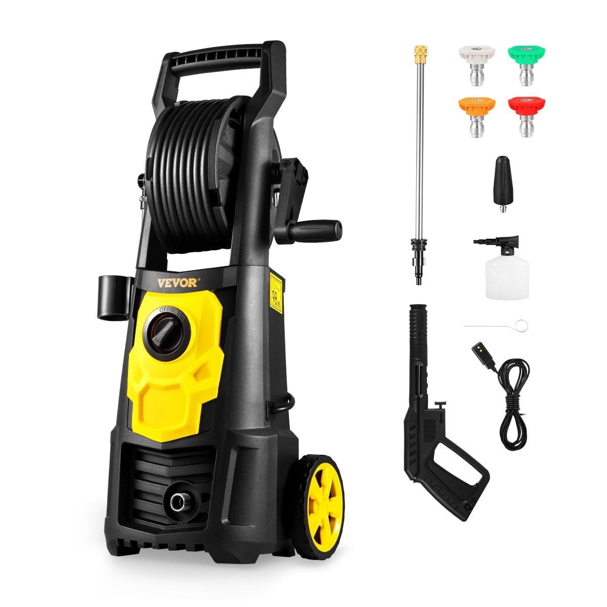 2000 PSI Electric Pressure Washer with Foam Cannon, 1.76 GPM, 30ft Hose & 5 Nozzles – Ideal for Cars, Driveways, Patios – ETL Certified