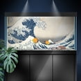 thumbnail image 3 of Aquarium Background Stickers - Japan Kanagawa Waves - Fish Tank Reptile Terrarium Decor Poster, 3 of 4