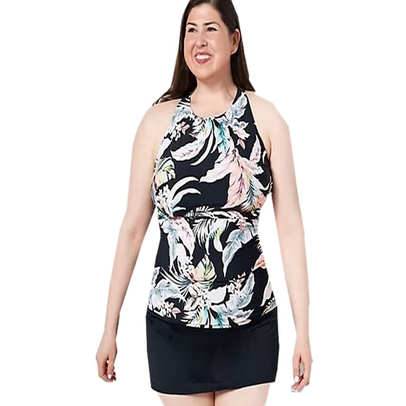 Jantzen Swimwear High Neck Tankini with Skirted Bottom Swimsuit - Size 18W