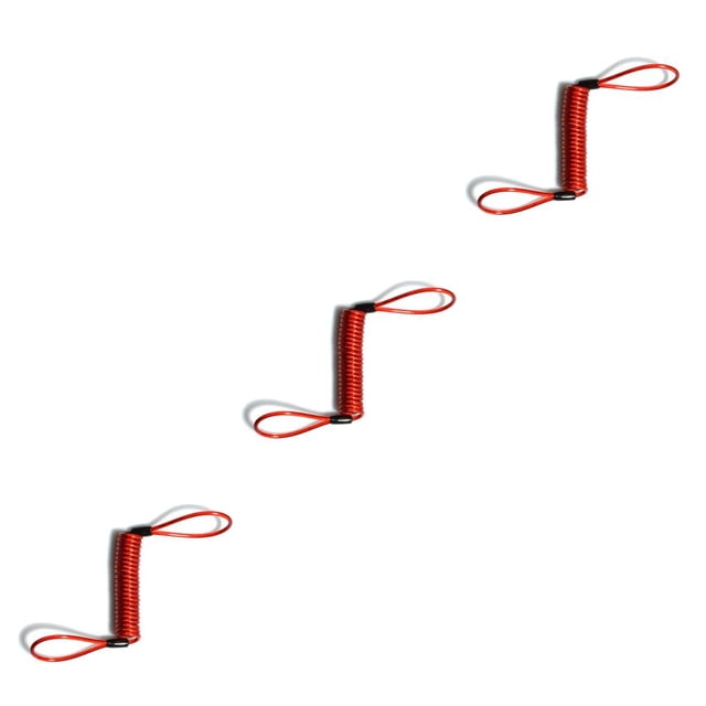 Decodeary Moto Anti-Perte de Sécurité Ressort Corde Scooter Vélo Rappel Câbles Moto Protection Accessoires 1.38 Mètres Rouge 3Set