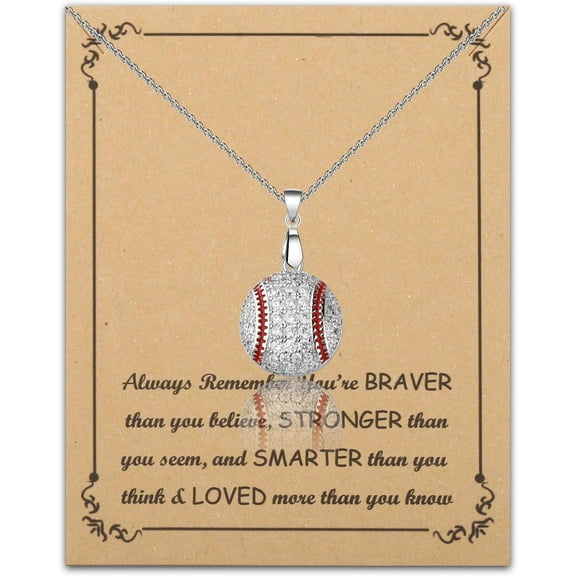 Woman Softball Necklace - Softball Charm Jewelry Gift for Players