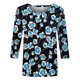 thumbnail image 4 of ICHUANYI Clearance Women's Fashion Printed Loose T-shirt 3/4 Sleeves Blouse Round Neck Casual Tops(Blue, S) ICHUANYI WER2023080901461, 4 of 5