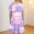thumbnail image 6 of Cethrio Girls' Nightgowns Size 10-12, Loose Fit Puff Sleeve Fashion Summer Kids Sleep Dresses Sleepwear Multicolor Size 10, 6 of 8