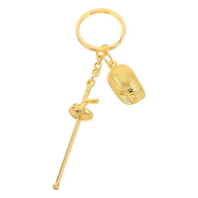 Greenadscape Llavero Deportivo Dorado Con Exclusivo De Esgrima Para Y Accesorios