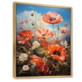 thumbnail image 2 of Designart "Meadow Poppy landscape" Floral & Botanical Floater Framed Canvas Wall Art, 2 of 7