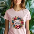 thumbnail image 5 of Give Thanks to the Lord Psalm 136:1 Christian Floral Wreath T-Shirt, Ash, Size XL, 5 of 6