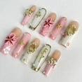 thumbnail image 4 of Duchess Rose,Custom Press On Nails, Almond Stiletto Square Nails, 3D Luxury Nail Art, Elegant Acrylic Nails, Spring Wedding Gift, Handmade Nail Set,Size M, 4 of 7