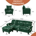 thumbnail image 4 of Pingliang Home Sectional Sofa with Storage Ottoman and Accent Chair, 3 Seat L Shaped Couch with Side Pockets and Armchair,Living Room Furniture Set for Home Apartment Office Studio, 4 of 7