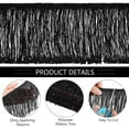 thumbnail image 4 of 10 Yard 10.9 Yards Sequins Chainette Fringe Yarn Thread Tassel Trim 5-7/8 inch Black Tassel Fringe Trim with Silver Sequins for Wedding Applique Clothing Sewing Craft, 4 of 7